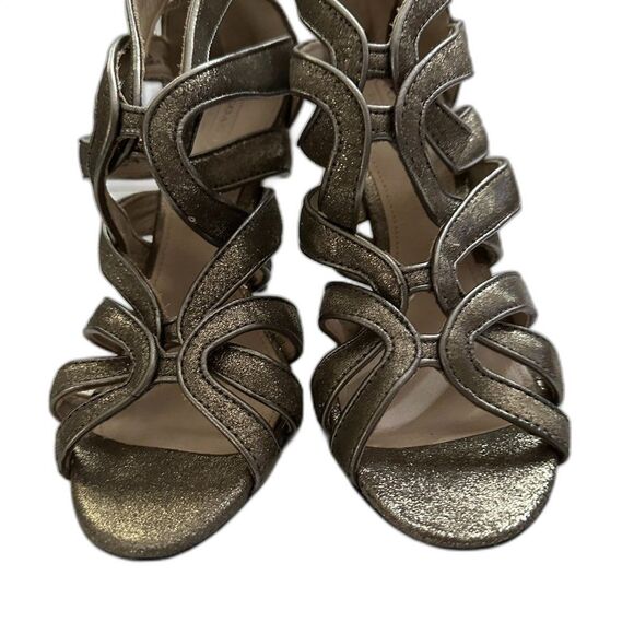 Coach Strappy Sandals in shimmering champagne, elegant glitter, sparkle Sz 8.5 - Picture 2 of 9